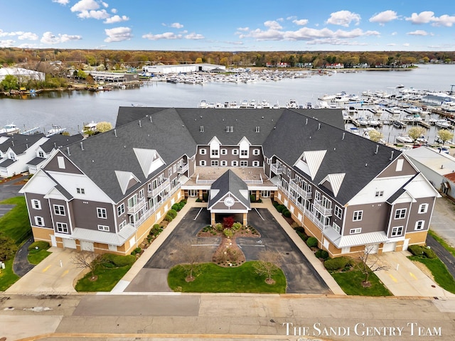 drone / aerial view of a nearby body of water