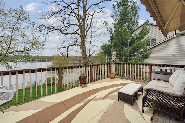 9669 Norman Rd, Clarkston, MI 48348 - wooden deck with a water view