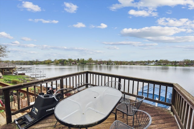 9669 Norman Rd, Clarkston, MI 48348 - wooden deck with a water view