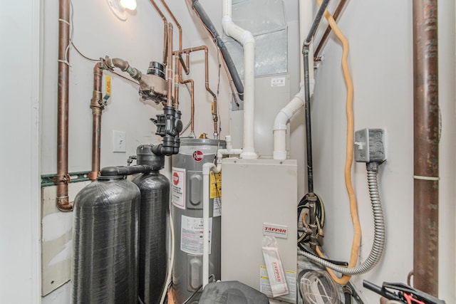 utility room featuring electric water heater