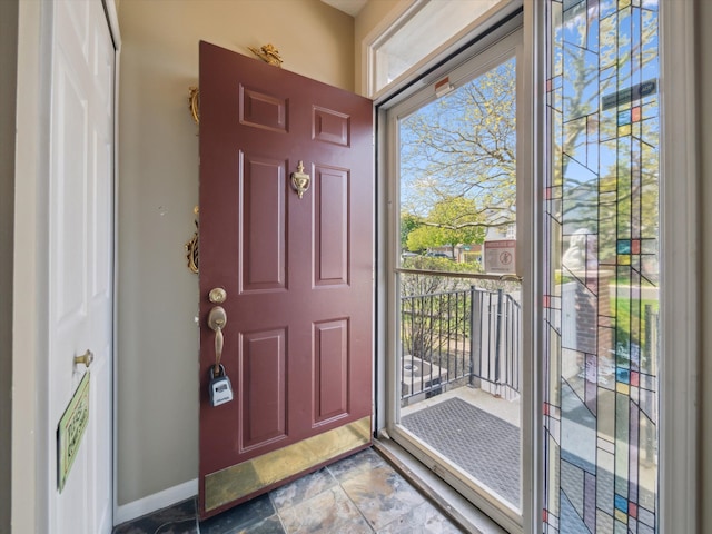 49559 Donovan Blvd, Plymouth, MI 48170 - entrance foyer with baseboards and stone finish flooring