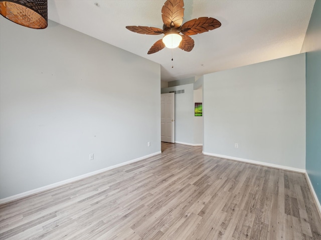 49559 Donovan Blvd, Plymouth, MI 48170 - unfurnished room with light wood-type flooring, a ceiling fan, and baseboards