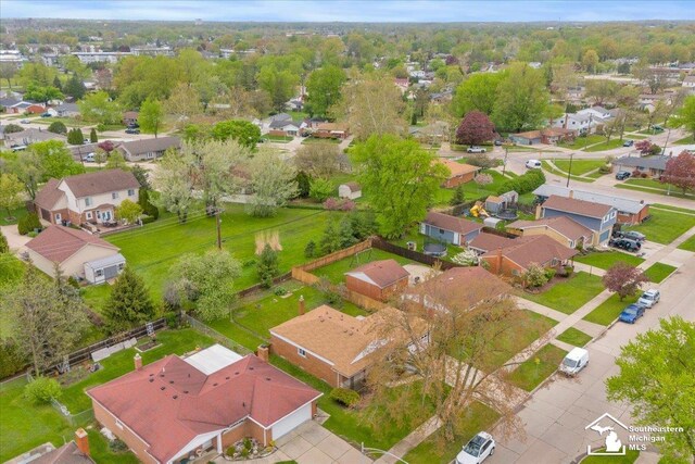 aerial view of residential area