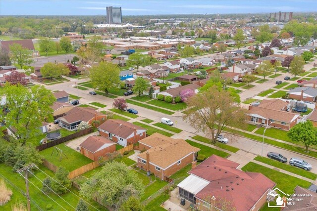 aerial view of residential area