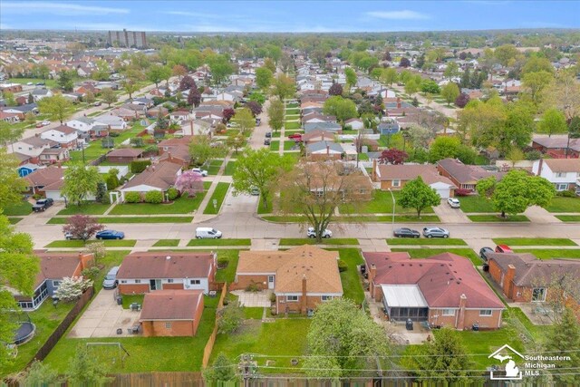 aerial view of residential area