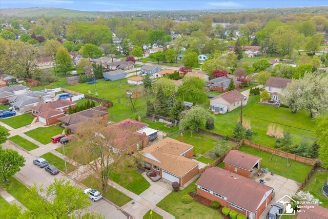 aerial perspective of suburban area