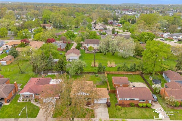 aerial view of residential area