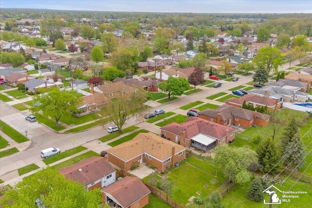 aerial view of residential area