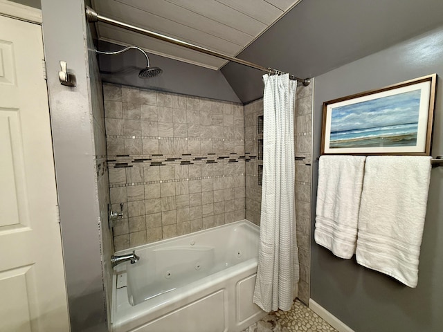 2184 Sugaridge Dr, Muskegon, MI 49445 - full bath featuring a combined bath / shower with jetted tub and tile patterned floors