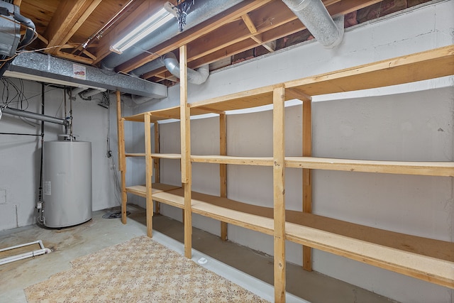 5215 Deer Run Cir, Orchard Lake, MI 48323 - unfinished basement with gas water heater