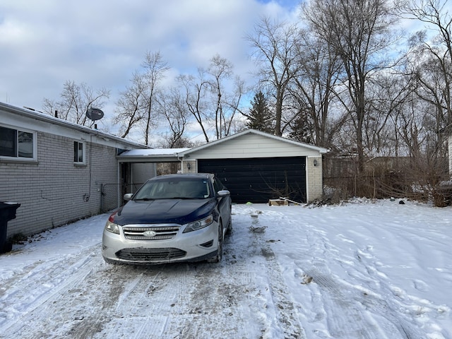 13192 Schoolcraft Rd, Detroit, MI 48227 - view of snowy exterior with brick siding