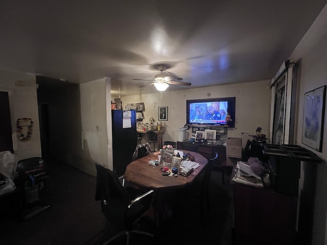 13192 Schoolcraft Rd, Detroit, MI 48227 - dining room with a ceiling fan and carpet flooring