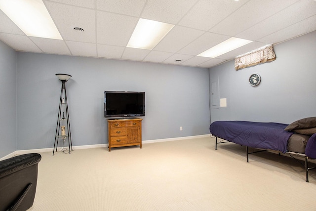 10420 Roger St, Portage, MI 49002 - bedroom featuring light carpet, baseboards, and a paneled ceiling