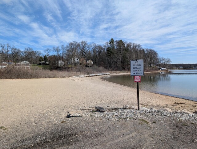 view of road featuring a water view