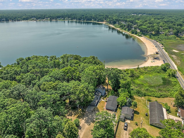 5657 Harding Ave, Muskegon, MI 49442 - aerial view of property and surrounding area featuring a heavily wooded area and a nearby body of water