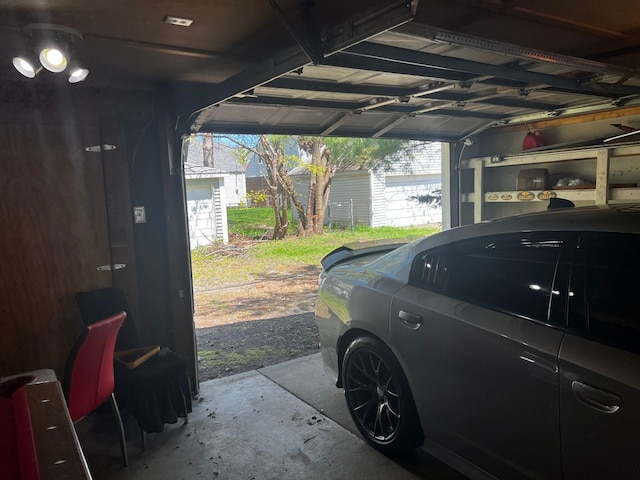 view of garage