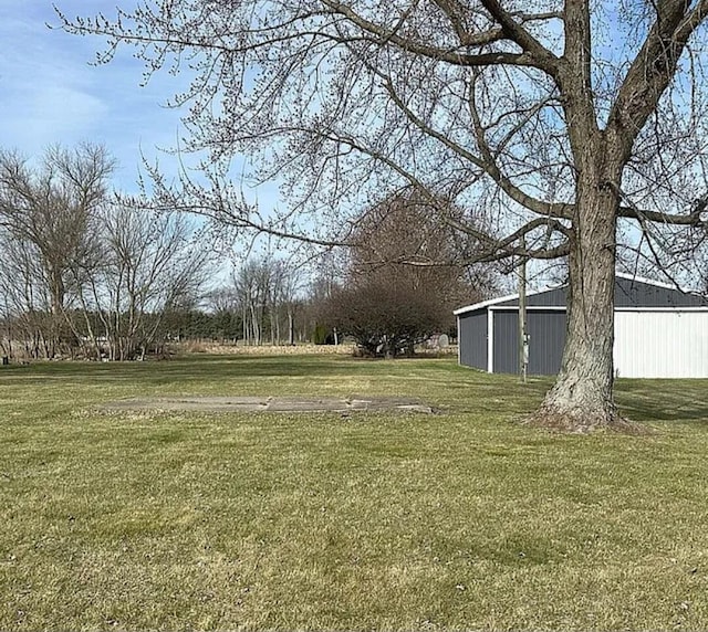 31915 M 60, Leonidas, MI 49066 - view of grassy yard with a pole building and an outdoor structure