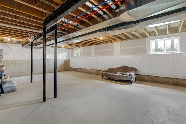 basement featuring healthy amount of natural light