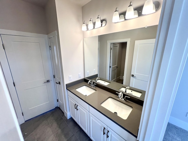 20846 Farrier Pl, Northville, MI 48167 - bathroom featuring tile patterned floors and double vanity