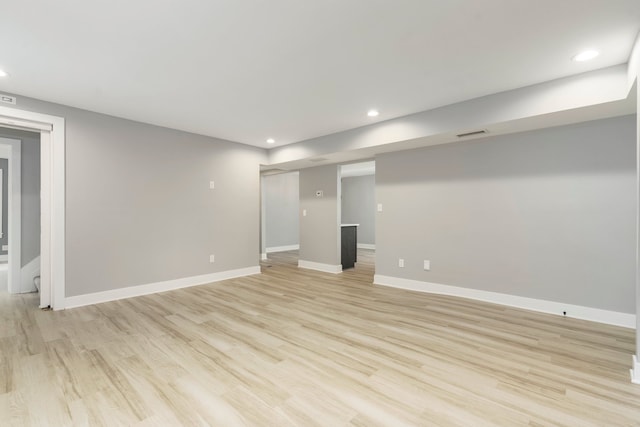 3246 Millwall Ave, Keego Harbor, MI 48320 - finished basement featuring recessed lighting, baseboards, and light wood-style floors