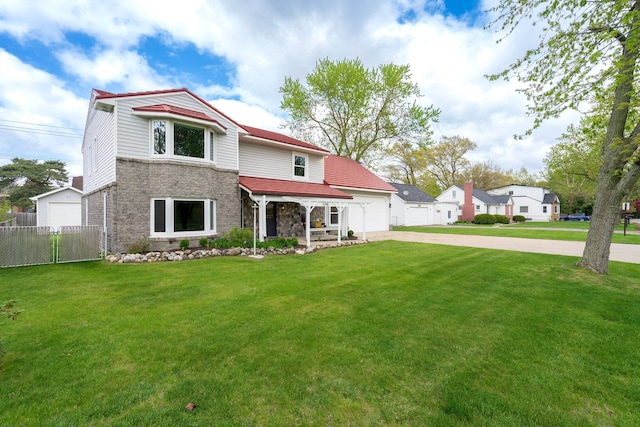 3246 Millwall Ave, Keego Harbor, MI 48320 - victorian house with a garage, brick siding, and driveway