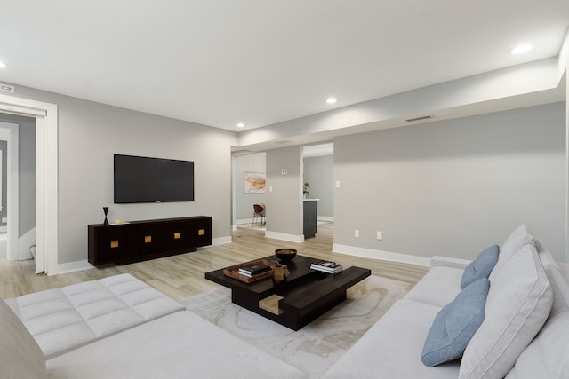 3246 Millwall Ave, Keego Harbor, MI 48320 - living area with recessed lighting, light wood-type flooring, and baseboards