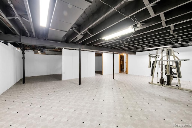 view of finished basement