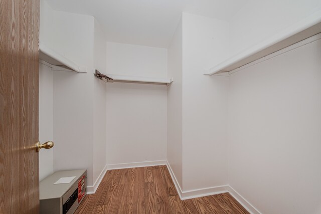 spacious closet with wood finished floors