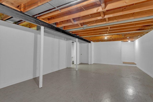 view of finished basement