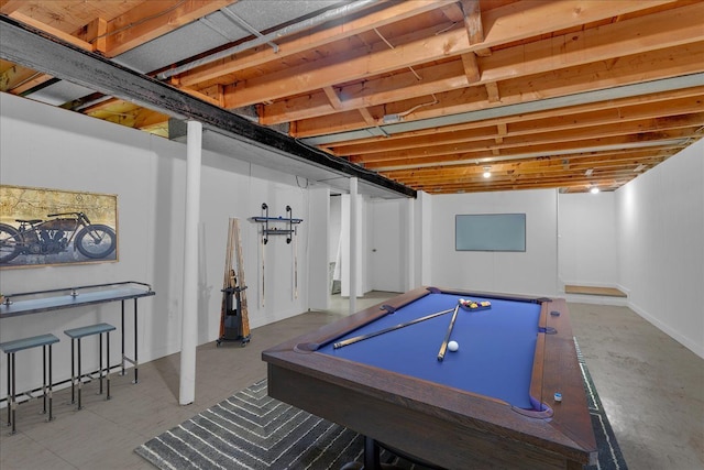 game room featuring billiards table