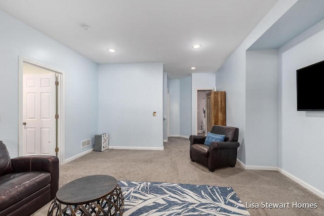 2445 Honey Creek Ave NE, Ada, MI 49301 - carpeted living room featuring recessed lighting and baseboards