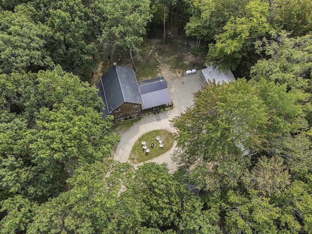 10780 S 29th Rd, Cadillac, MI 49601 - aerial view of property and surrounding area with a heavily wooded area