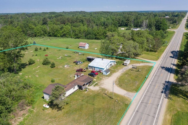 17931 30th Ave, Barryton, MI 49305 - aerial view of property's location featuring property parcel outlined and a heavily wooded area
