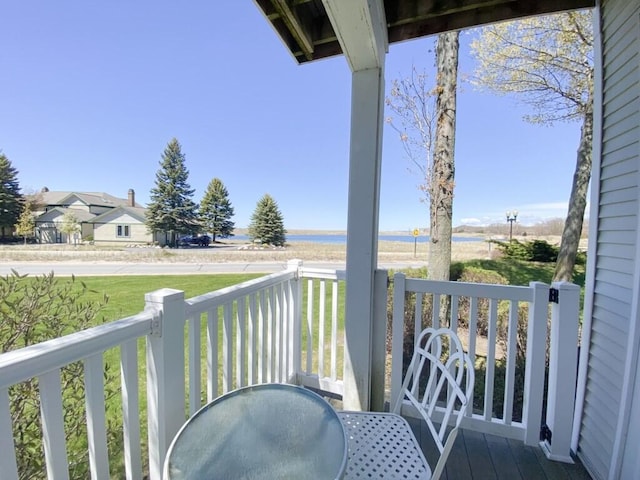 balcony with a water view