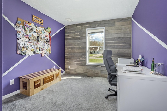 554 Ottawa Trl, Buckley, MI 49620 - carpeted office with an accent wall and wooden walls