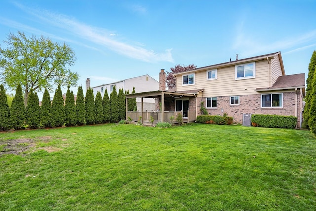 1438 Leafgreen Dr, Troy, MI 48083 - back of house with a lawn and brick siding