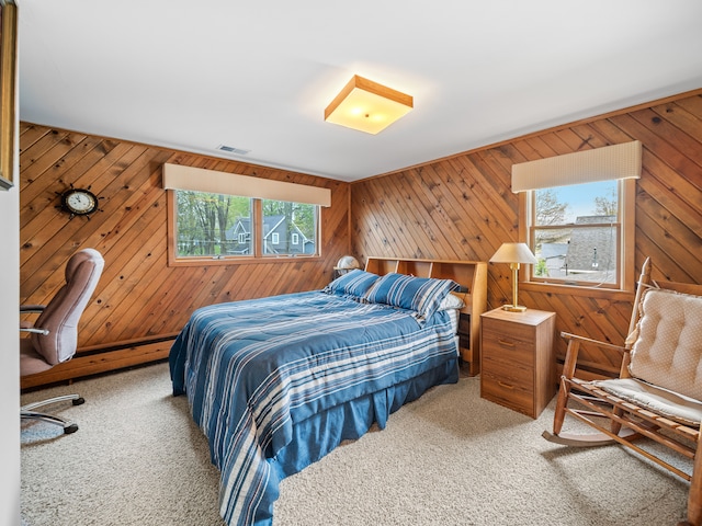 4825 Downing Dr, Pinckney, MI 48169 - carpeted bedroom with wood walls