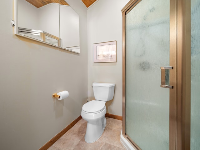 4825 Downing Dr, Pinckney, MI 48169 - full bath with a stall shower, toilet, baseboards, and tile patterned floors