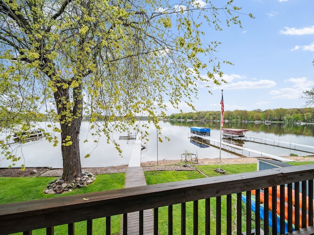 4825 Downing Dr, Pinckney, MI 48169 - water view featuring a boat dock
