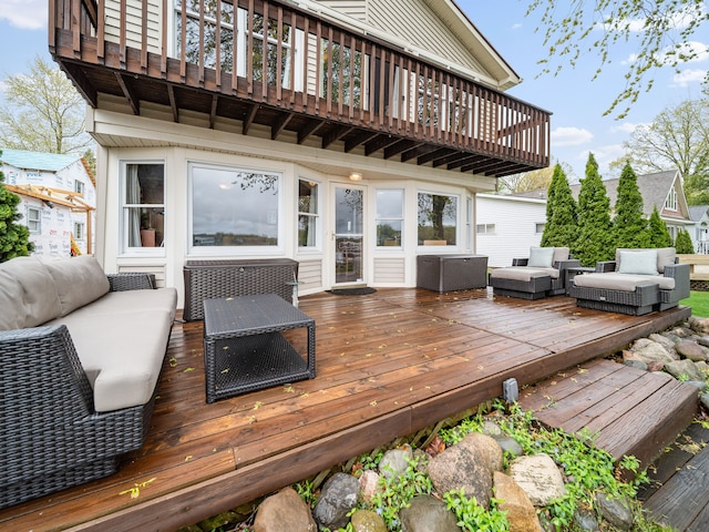 4825 Downing Dr, Pinckney, MI 48169 - deck featuring outdoor lounge area