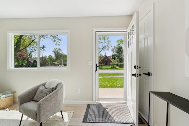 1077 E 14 Mile Rd, Clawson, MI 48017 - entryway featuring light wood-style floors, healthy amount of natural light, and baseboards