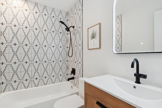 1077 E 14 Mile Rd, Clawson, MI 48017 - full bathroom with toilet, washtub / shower combination, and vanity
