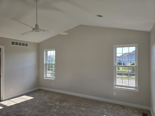 319 Sedgewood Ln, Ann Arbor, MI 48103 - carpeted spare room with lofted ceiling, baseboards, and ceiling fan