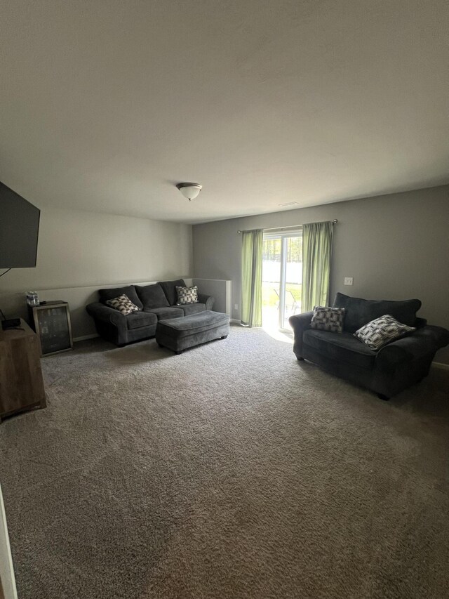 living room with carpet floors