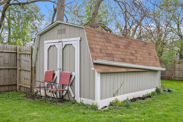 view of shed