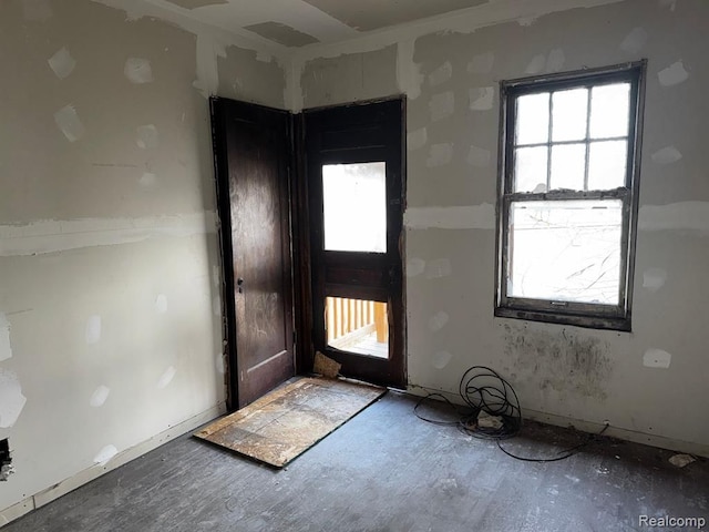 foyer featuring wood finished floors