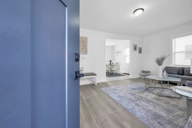 371 W Saratoga, Ferndale, MI 48220 - living area featuring light wood-style floors and baseboards