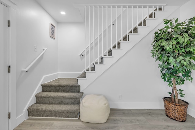 371 W Saratoga, Ferndale, MI 48220 - stairs with wood finished floors, recessed lighting, and baseboards