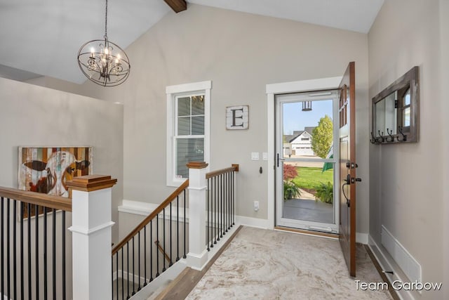 2044 Canopy Dr SW, Byron Center, MI 49315 - entrance foyer featuring a chandelier and baseboards