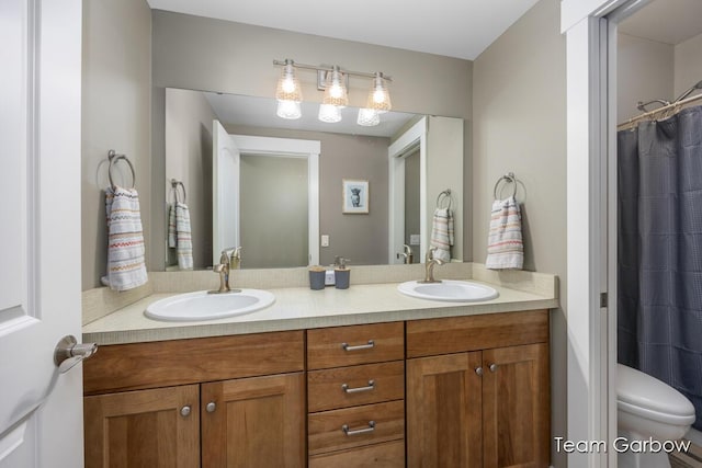 2044 Canopy Dr SW, Byron Center, MI 49315 - full bathroom featuring double vanity and toilet